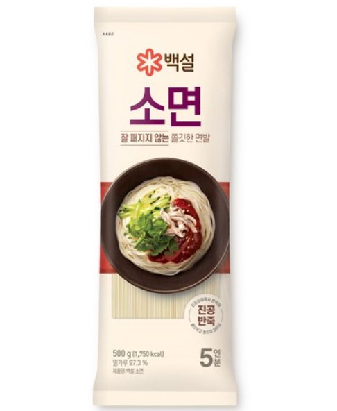NB2008 백설 소면500G WHEAT NOODLES(SOMYUN, SMALL THICK)500G - Image 1